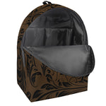 Dark Brown Western Damask Print Backpack