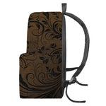 Dark Brown Western Damask Print Backpack