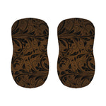 Dark Brown Western Damask Print Bar Stool Covers