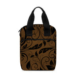 Dark Brown Western Damask Print Bible Tote Bag
