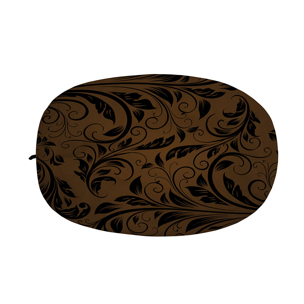 Dark Brown Western Damask Print Car Side Mirror Covers