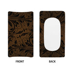 Dark Brown Western Damask Print Changing Pad Cover