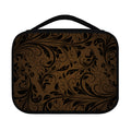 Dark Brown Western Damask Print Classic Bible Case