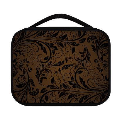Dark Brown Western Damask Print Classic Bible Case