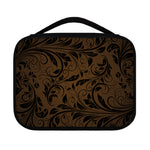Dark Brown Western Damask Print Classic Bible Case
