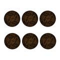 Dark Brown Western Damask Print Coaster Set
