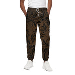 Dark Brown Western Damask Print Cotton Pants