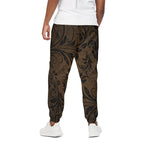 Dark Brown Western Damask Print Cotton Pants