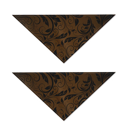 Dark Brown Western Damask Print Dog Bandana