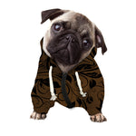 Dark Brown Western Damask Print Dog Zip Up Hoodie