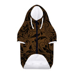 Dark Brown Western Damask Print Dog Zip Up Hoodie