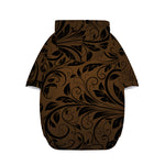 Dark Brown Western Damask Print Dog Zip Up Hoodie