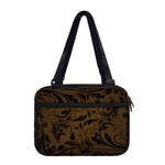 Dark Brown Western Damask Print Double Strap Bible Bag