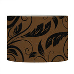 Dark Brown Western Damask Print Drum Lamp Shade