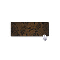 Dark Brown Western Damask Print Extended Mouse Pad