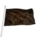 Dark Brown Western Damask Print Flag
