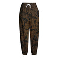Dark Brown Western Damask Print Fleece Lined Knit Pants