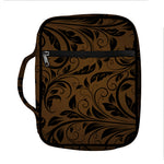 Dark Brown Western Damask Print Front Pocket Bible Bag