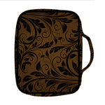 Dark Brown Western Damask Print Front Pocket Bible Bag