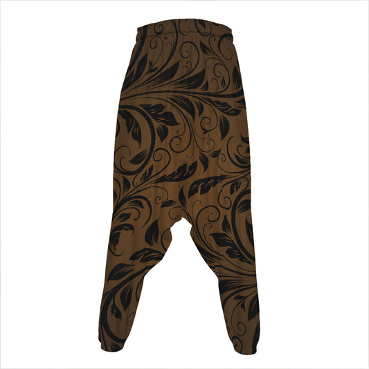 Dark Brown Western Damask Print Hammer Pants