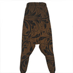 Dark Brown Western Damask Print Hammer Pants
