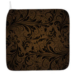 Dark Brown Western Damask Print Hand Towel