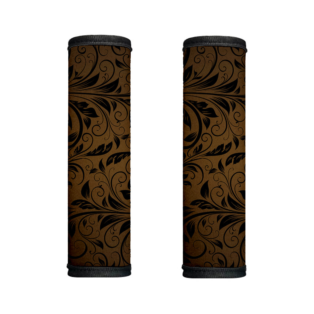 Dark Brown Western Damask Print Handle Covers