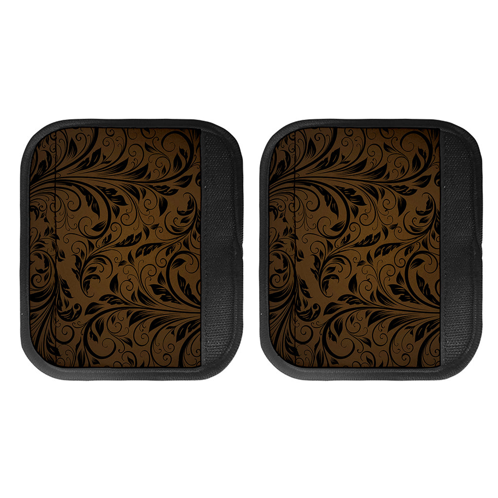 Dark Brown Western Damask Print Handle Covers