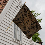 Dark Brown Western Damask Print House Flag