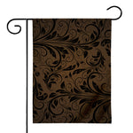 Dark Brown Western Damask Print House Flag
