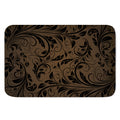 Dark Brown Western Damask Print Indoor Door Mat