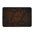 Dark Brown Western Damask Print Kitchen Mat
