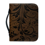 Dark Brown Western Damask Print Leather Bible Cover