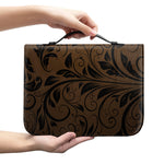 Dark Brown Western Damask Print Leather Bible Cover