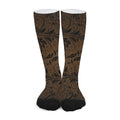 Dark Brown Western Damask Print Long Socks