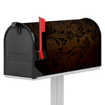 Dark Brown Western Damask Print Mailbox Cover