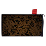 Dark Brown Western Damask Print Mailbox Cover