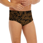 Dark Brown Western Damask Print Men's Briefs