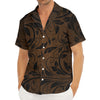 Dark Brown Western Damask Print Men's Deep V-Neck Shirt