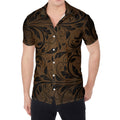 Dark Brown Western Damask Print Men's Shirt