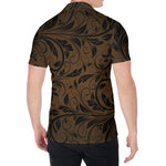 Dark Brown Western Damask Print Men's Shirt