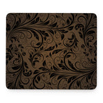 Dark Brown Western Damask Print Mouse Pad