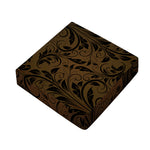Dark Brown Western Damask Print Outdoor Seat Cushion Cover