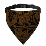 Dark Brown Western Damask Print Over The Collar Dog Bandana