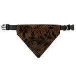 Dark Brown Western Damask Print Over The Collar Dog Bandana