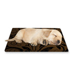 Dark Brown Western Damask Print Pet Cooling Mat Cover