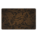 Dark Brown Western Damask Print Polyester Doormat