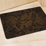 Dark Brown Western Damask Print Polyester Doormat