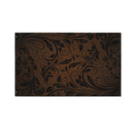 Dark Brown Western Damask Print Polyester Flag