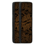 Dark Brown Western Damask Print Refrigerator Handle Covers